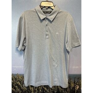 Travis Mathew Mens Large‎ Polo Shirt Blue Pima Cotton Blend Golf Casual Preppy